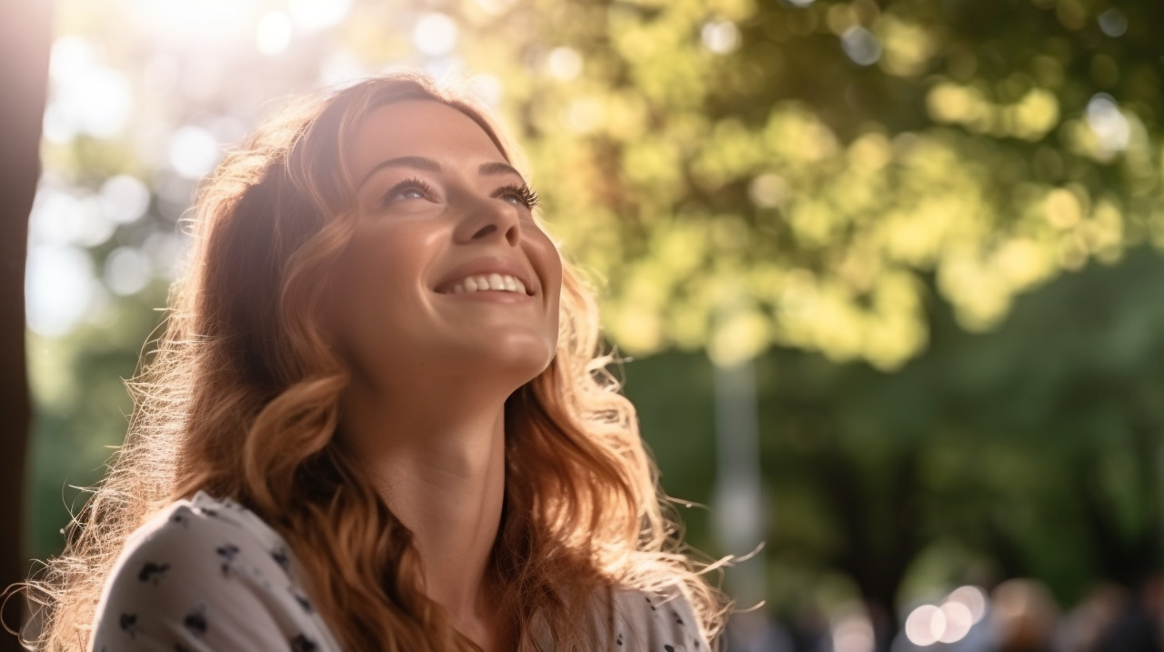 Friends hiking in park