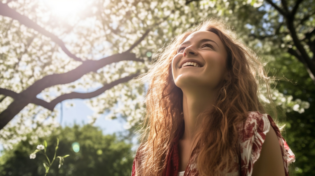 Couple chatting in park