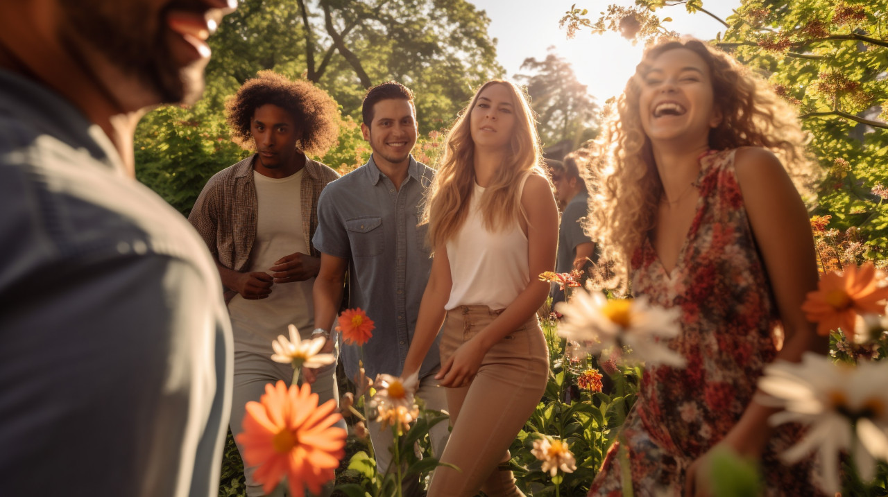 Runners on path in park