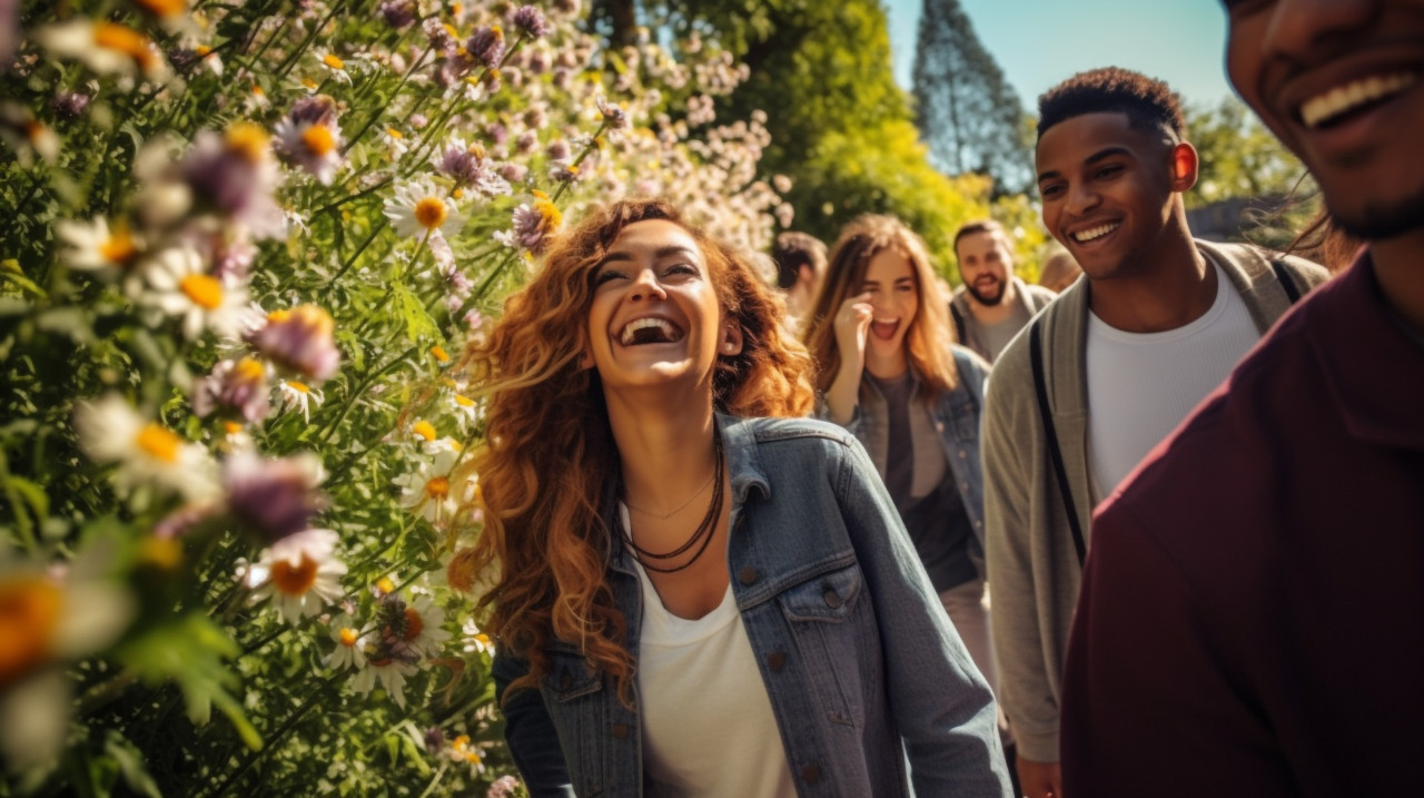 People enjoying nature in park