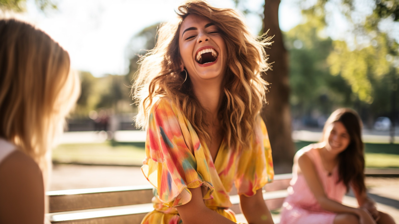 Relaxed woman enjoying the outdoors