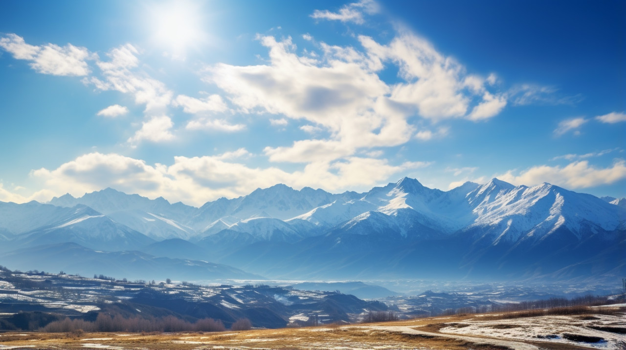 A mountain range in the distance