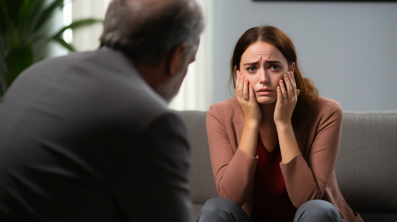 Therapist offers support to young woman