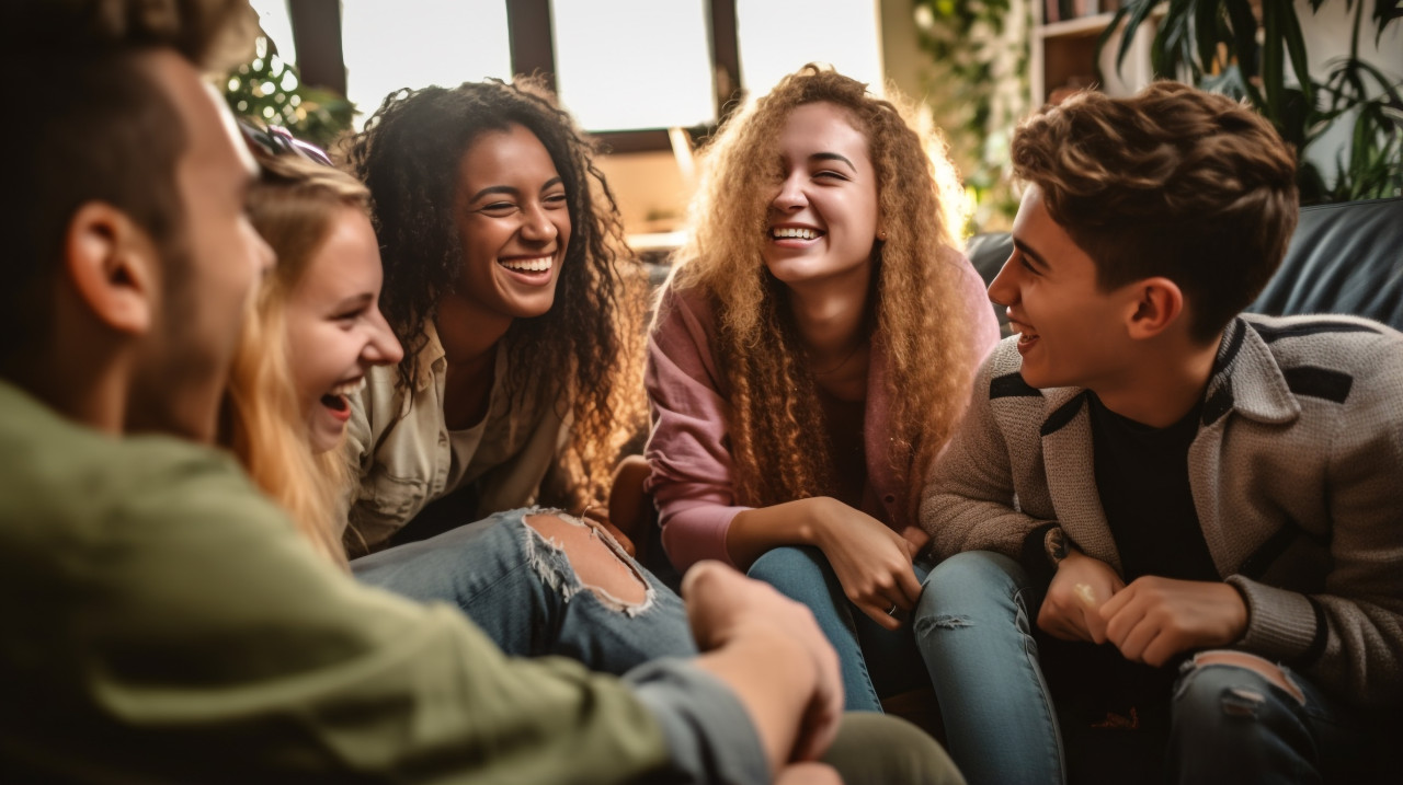 Group of friends on couch