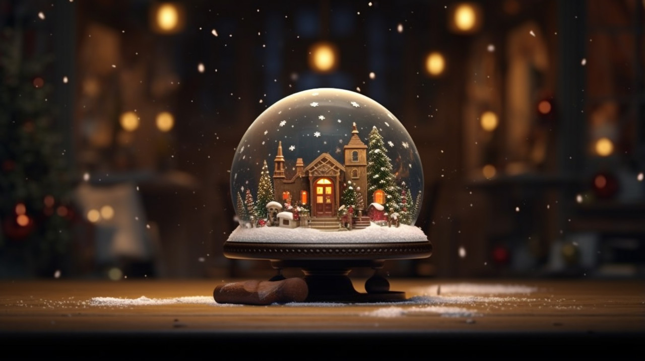Festive snow globe decoration