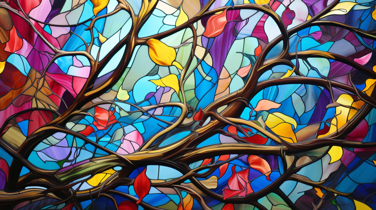 Abstract artwork bursting with color