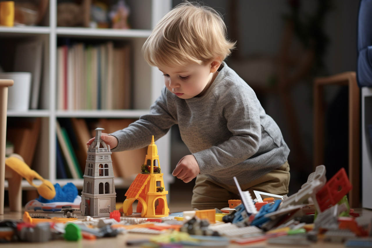 Picture of a child helping clean and learning to do things on their own, indoor activities for kids