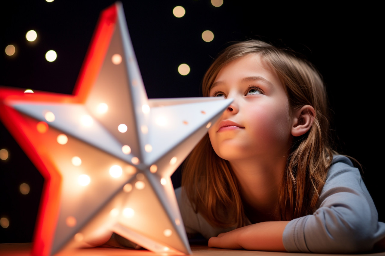 A photo of two young people in fashionable christmas clothes standing in front of a colored background, christmas festival people image