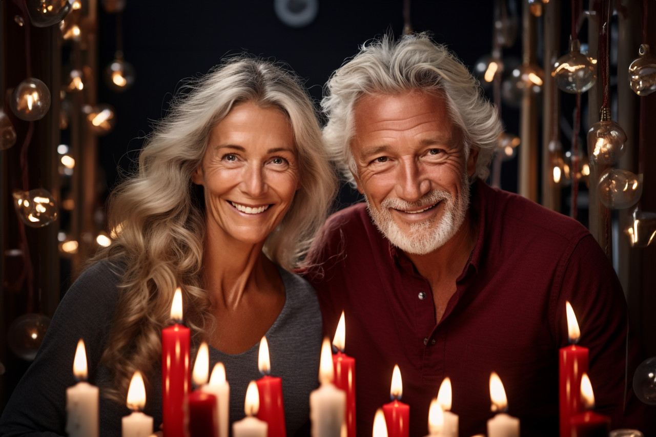 A picture of a man and woman who are prepared for christmas, christmas festival people image
