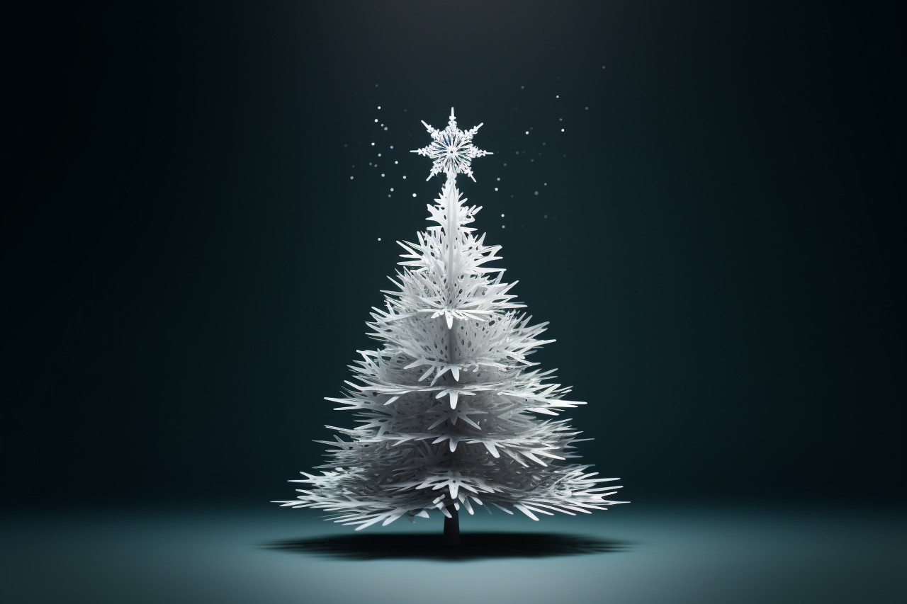 A photo of a christmas tree made out of empty space, christmas festival celebration images