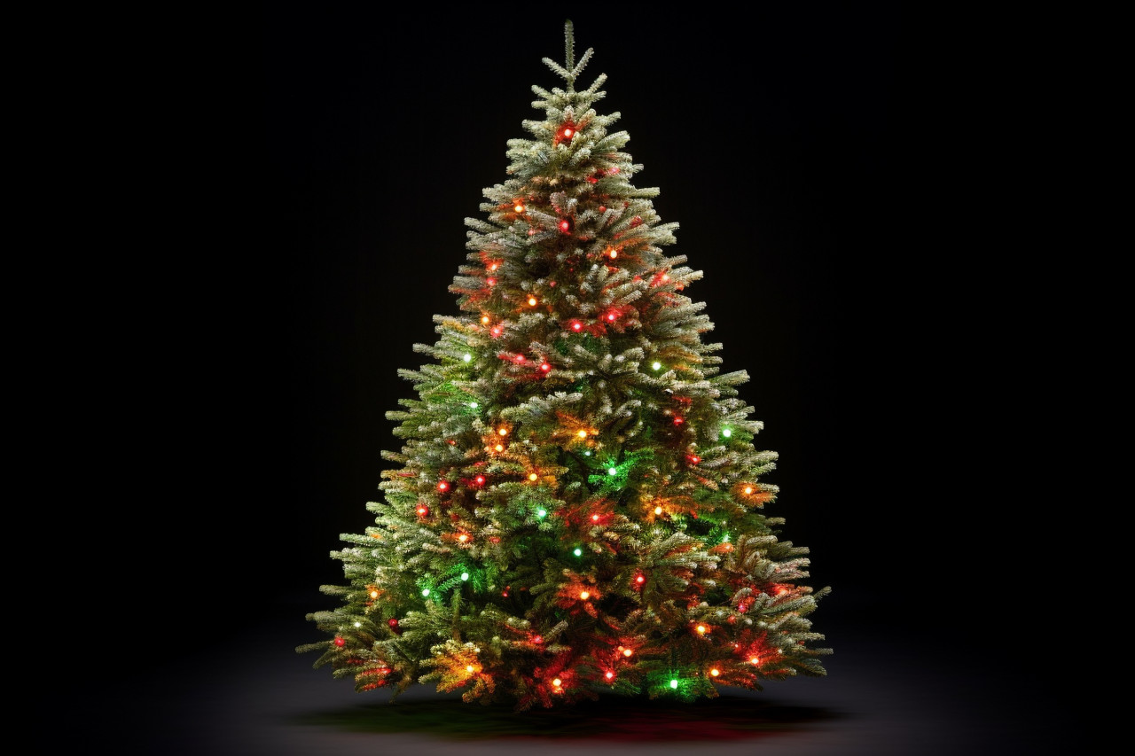 A picture of a pretty christmas tree with no other things around it, on a plain white background, christmas festival celebration images