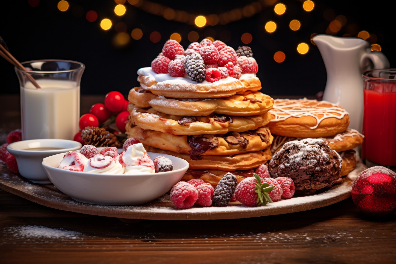 A picture of food that people eat on christmas morning, christmas people celebrating images