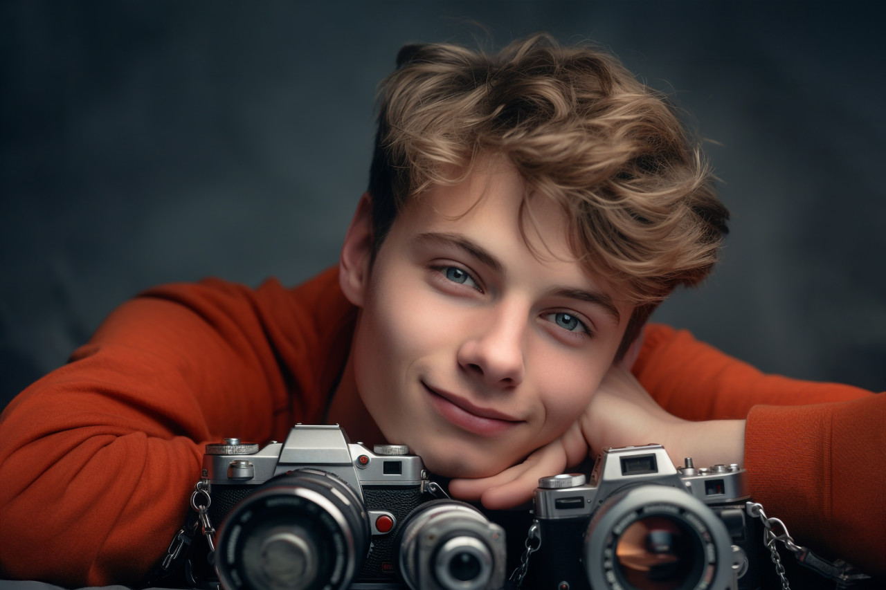 A picture of a young man who looks calm and at ease, personal grooming man photo