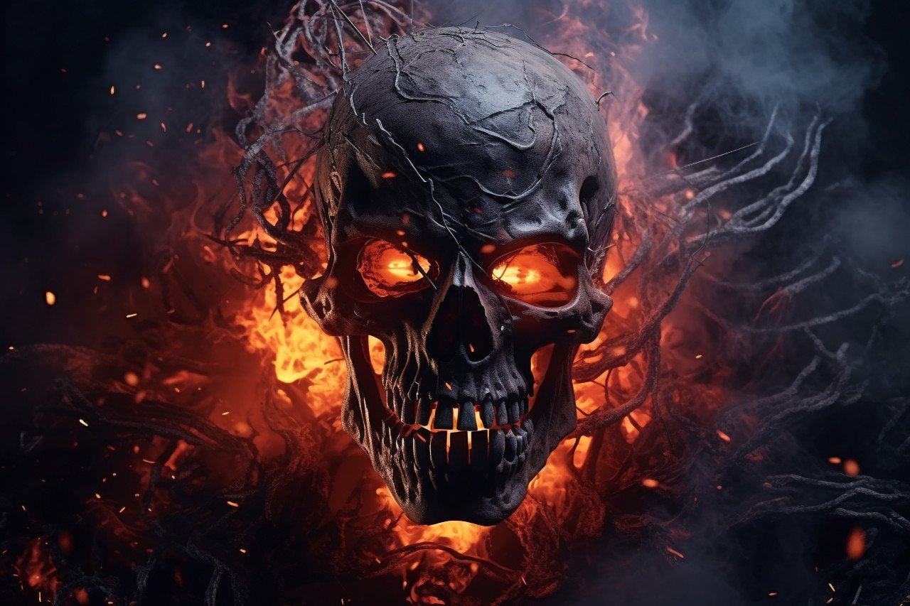 A photo of real smoke exploding outwards, with an empty center. this creates a dramatic smoke or fog effect, halloween party image