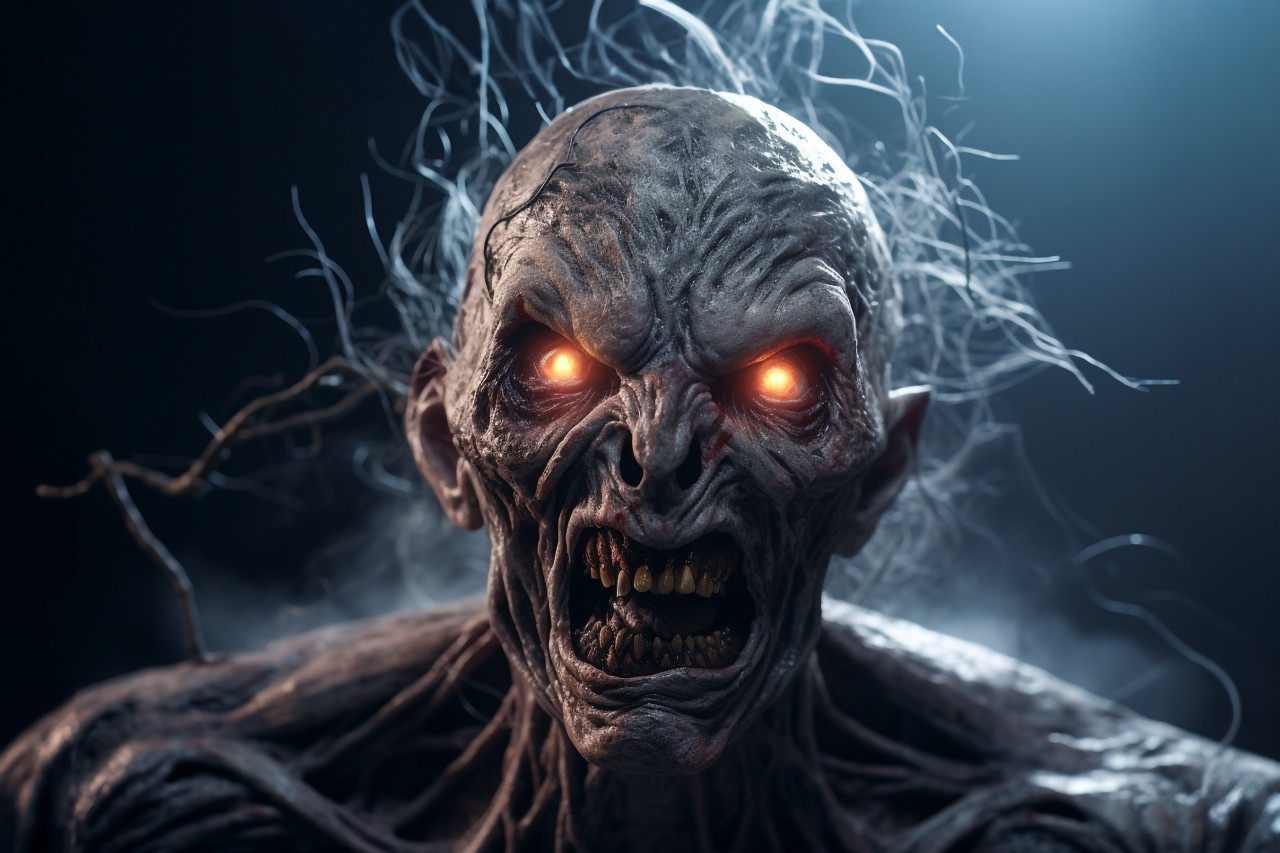 A picture of a spooky night on halloween with a full moon, halloween celebration image