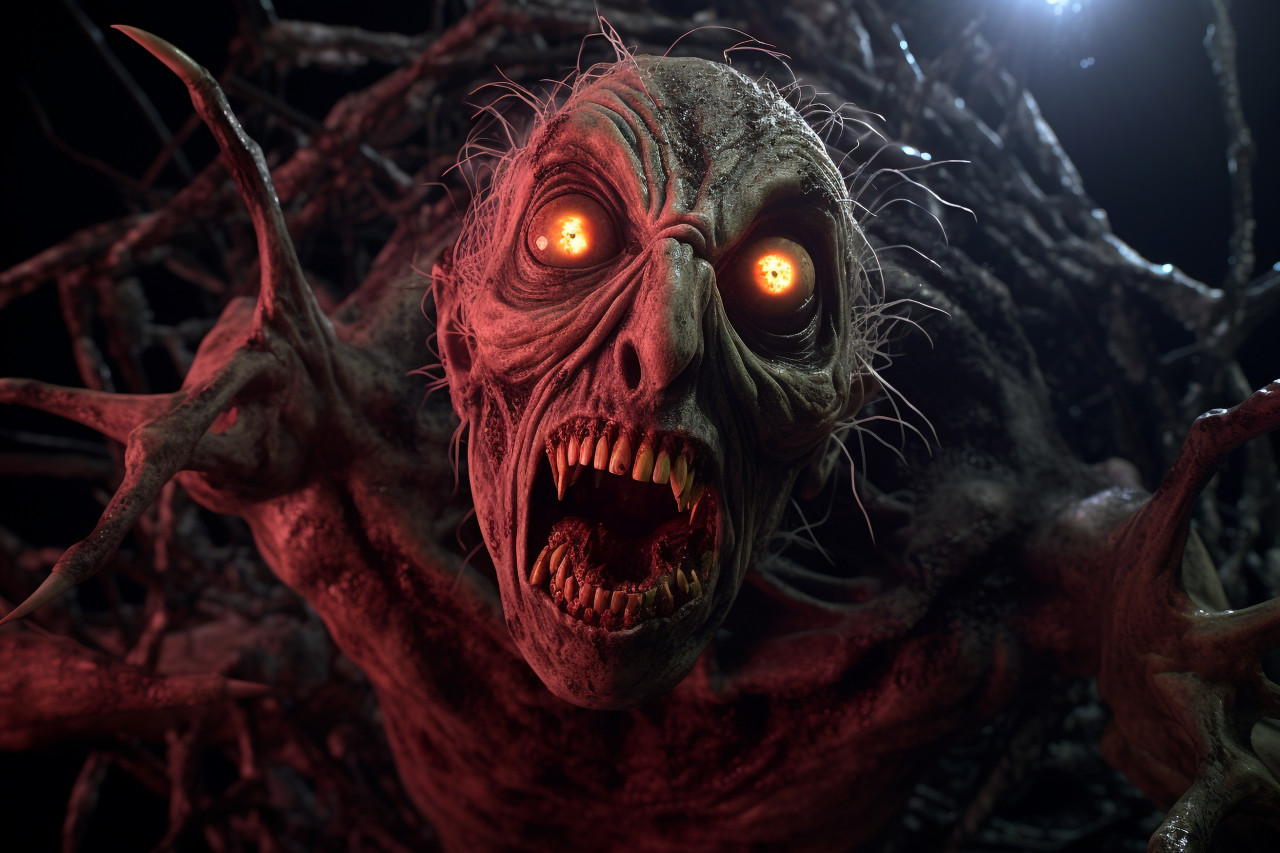 A picture of a spooky night on halloween with a full moon, halloween celebration image