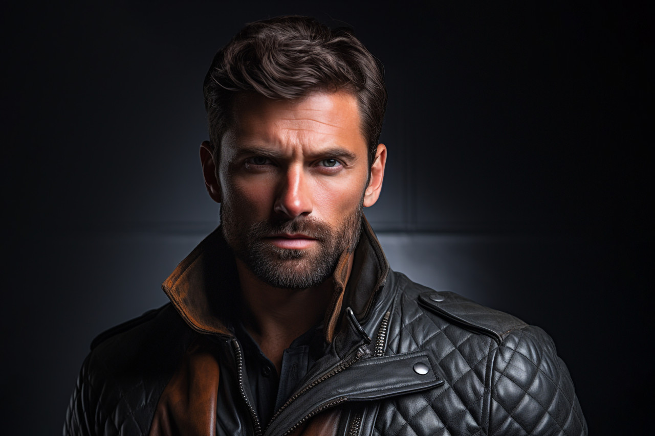 Picture of a stylish man in a leather jacket