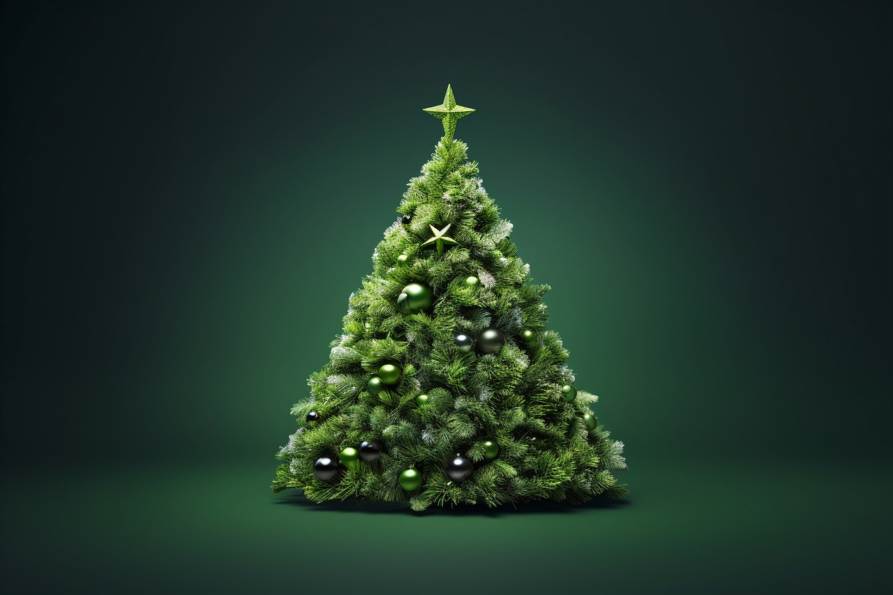 A photo of a christmas tree made out of empty space