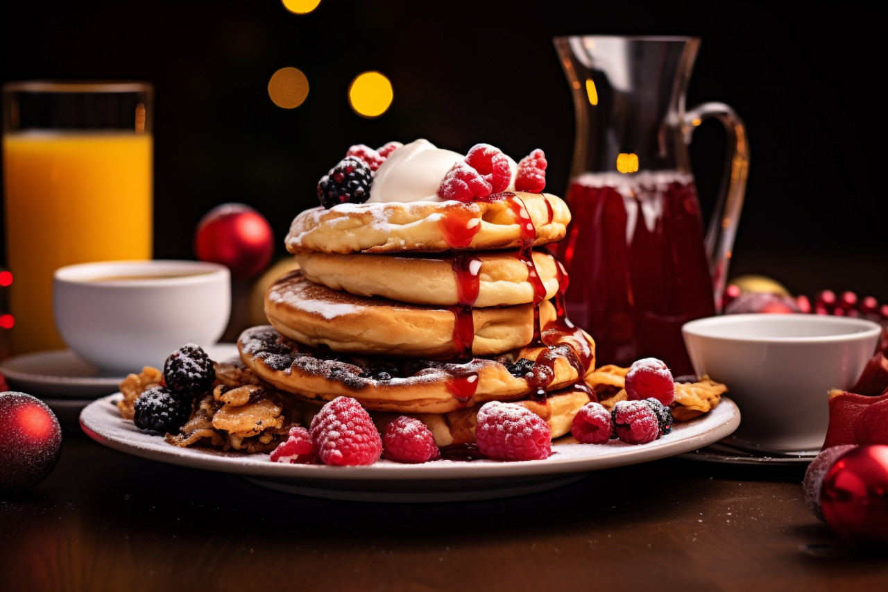 A picture of food that people eat on christmas morning