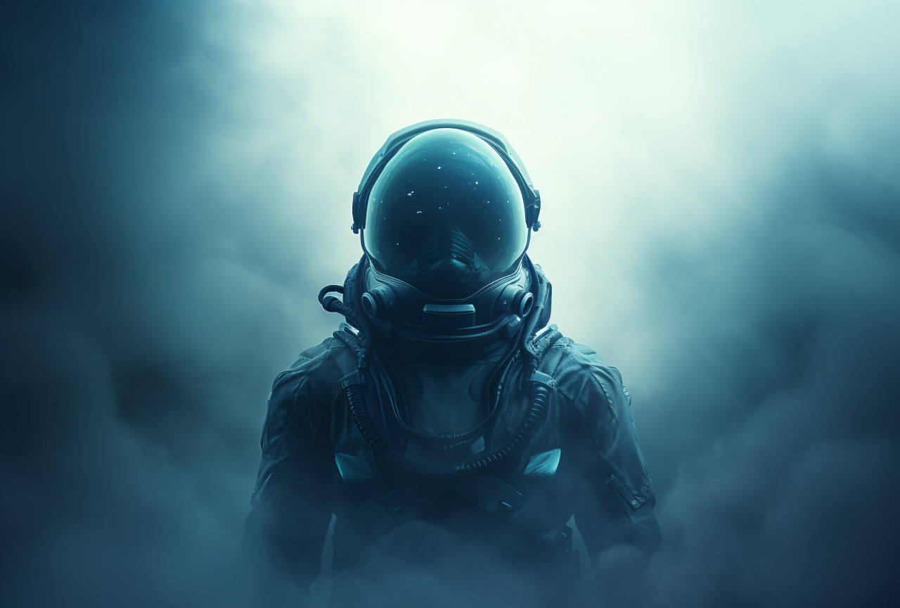 A picture of the astronaut in the future, futuristic image