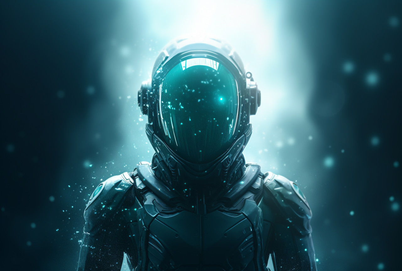 A picture of the astronaut in the future, futuristic image