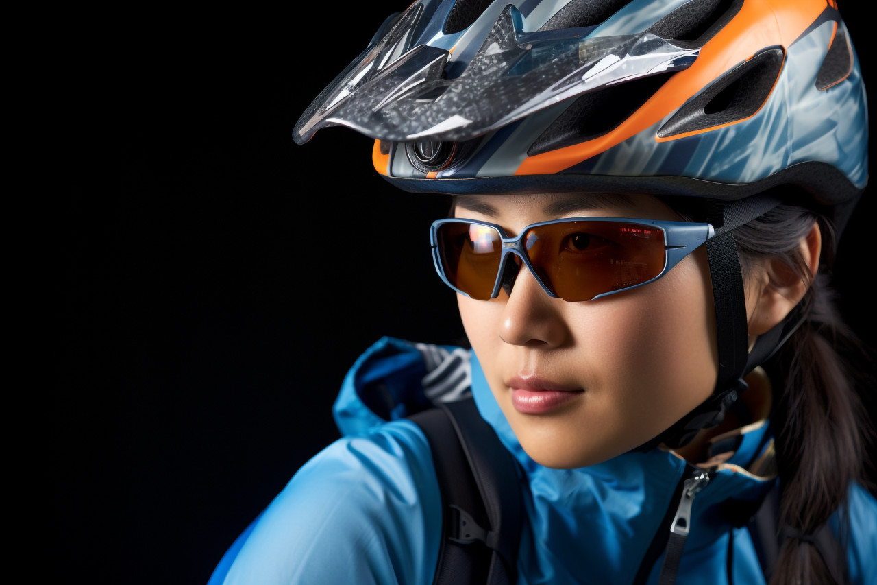 A picture of a woman from asia riding a bicycle, indoor sports and leisure activities images