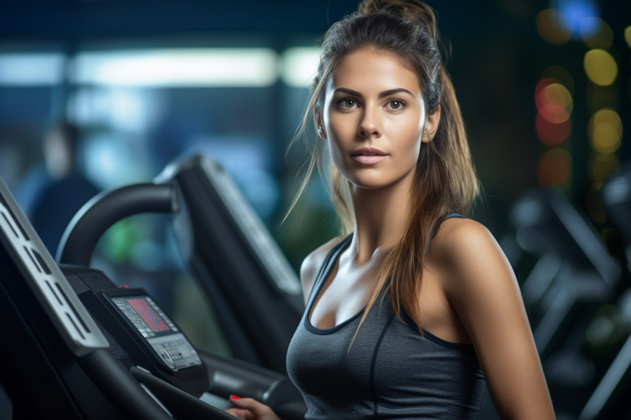 Picture of a young woman exercising inside, indoor sports and leisure activities images