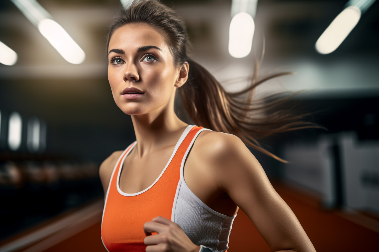 Picture of a young woman exercising inside, indoor sports and leisure activities images