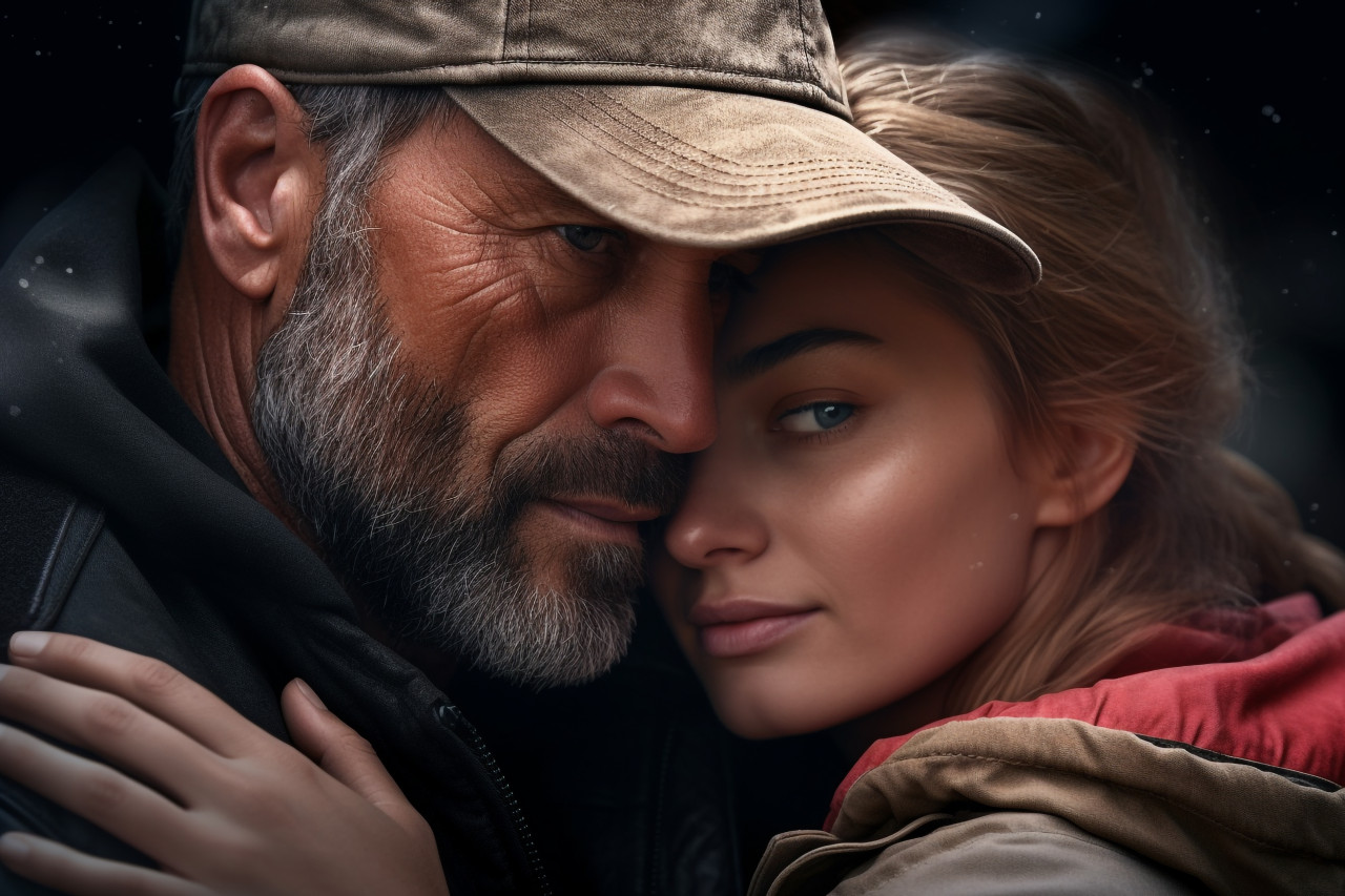 Romantic couple portrait photo