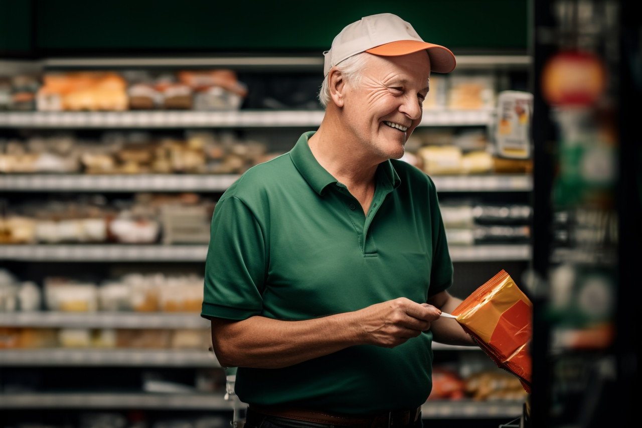 Man shopping for groceries