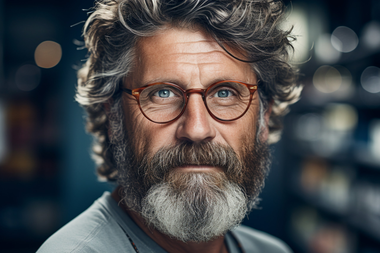 Middle aged man in shop