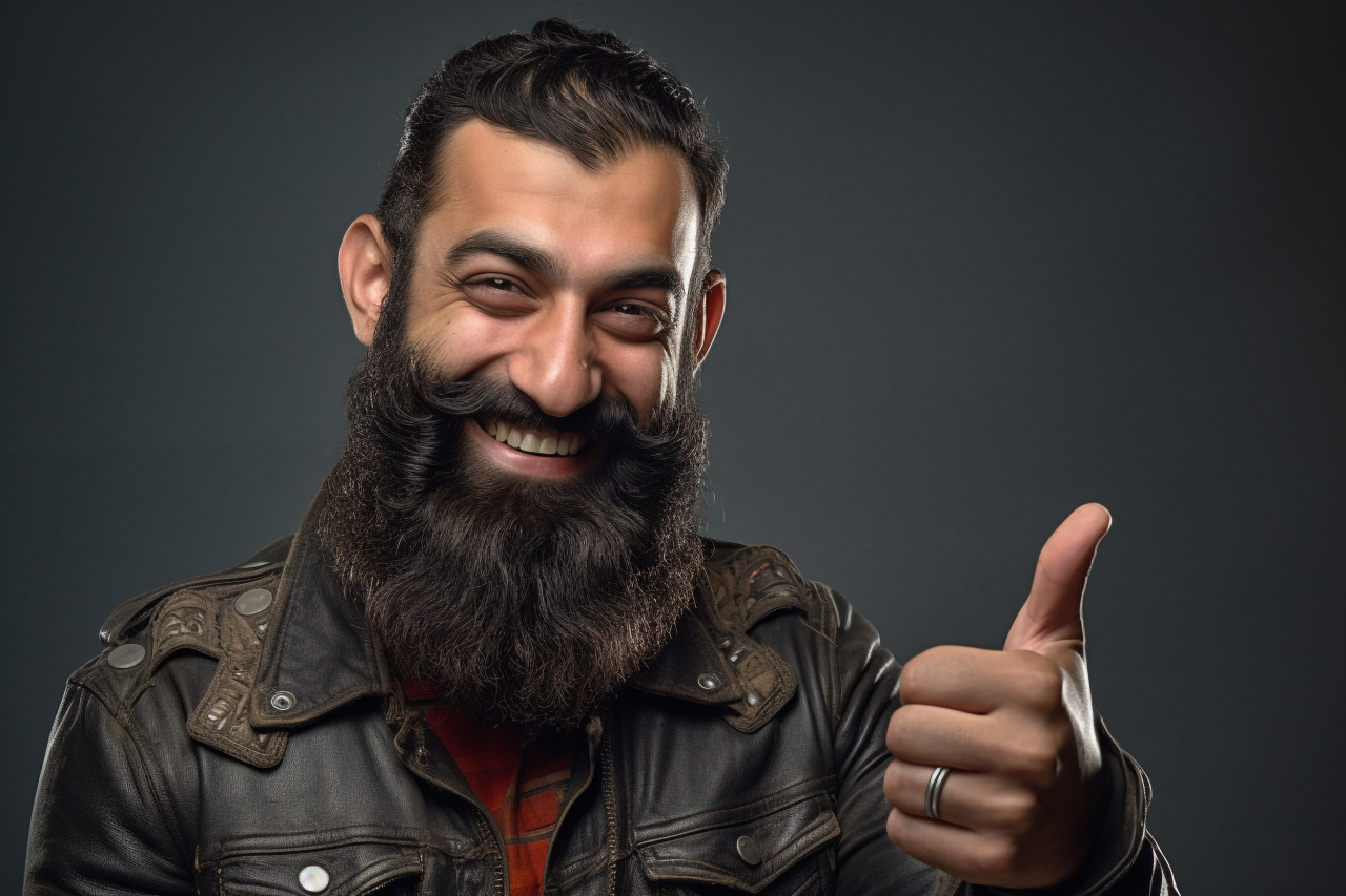 Happy indian man with key and thumbs up