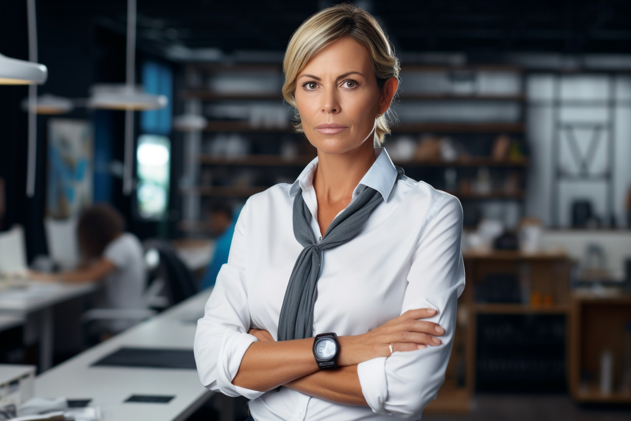 Confident mature woman in workplace