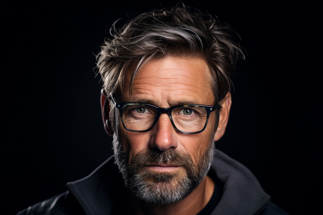 Stylish middle aged man with glasses