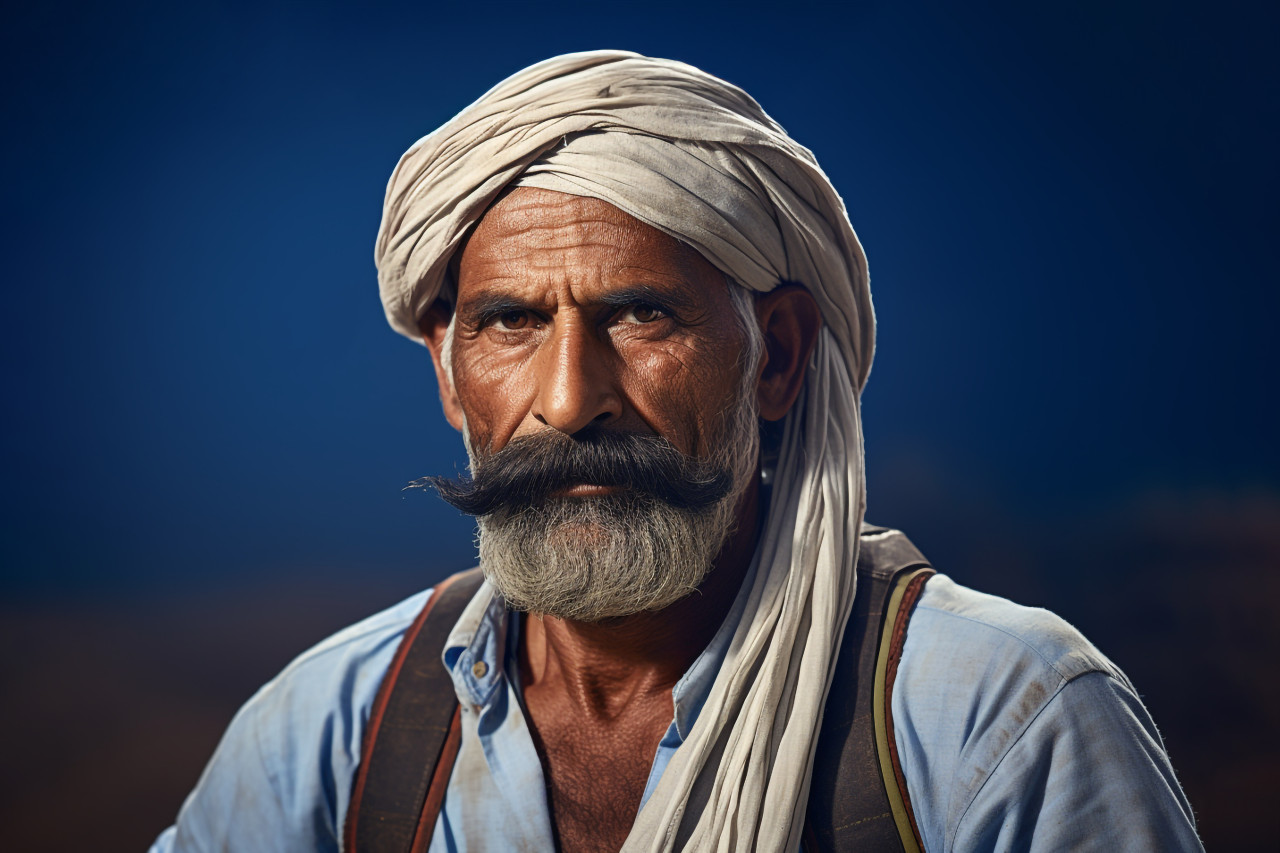 Indian farmer crossing arms