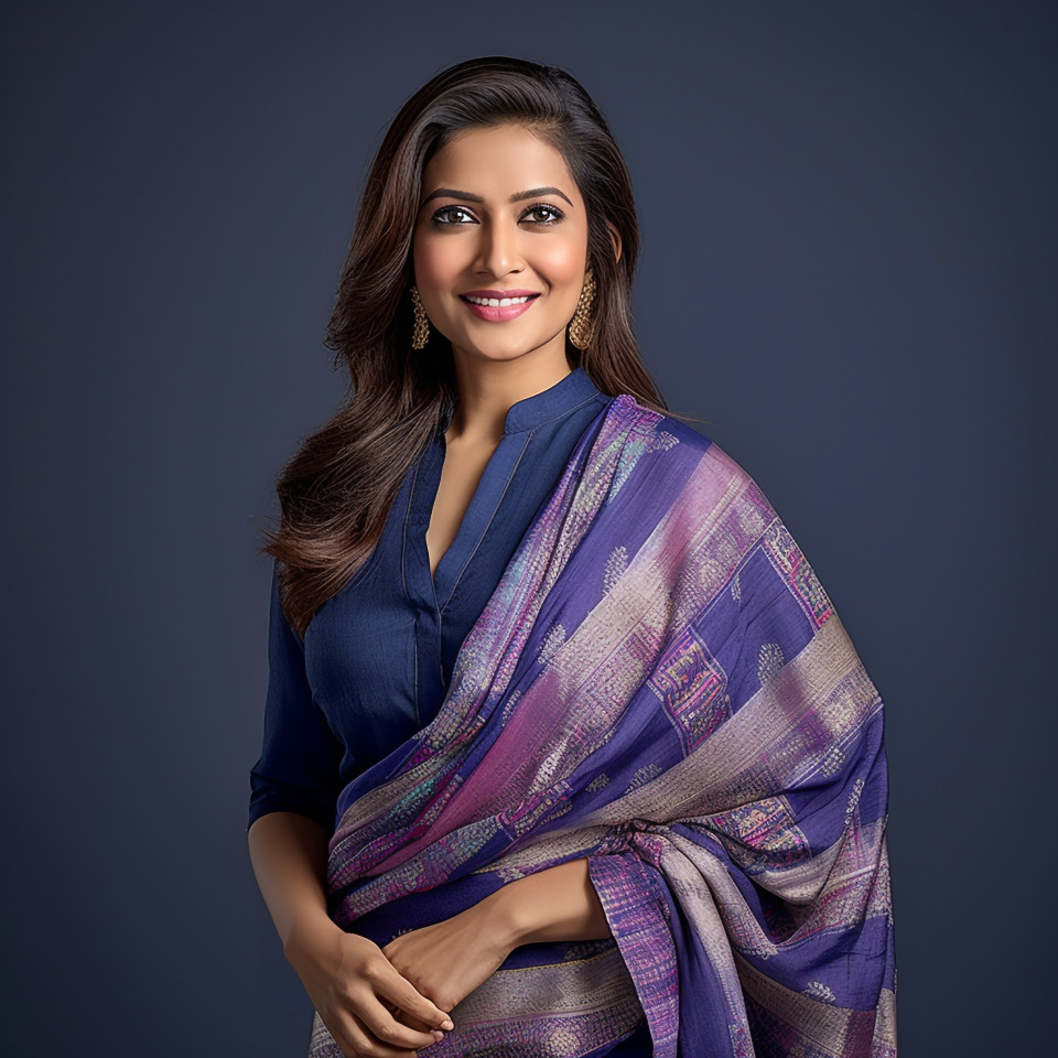 Smiling indian woman financial advisor working