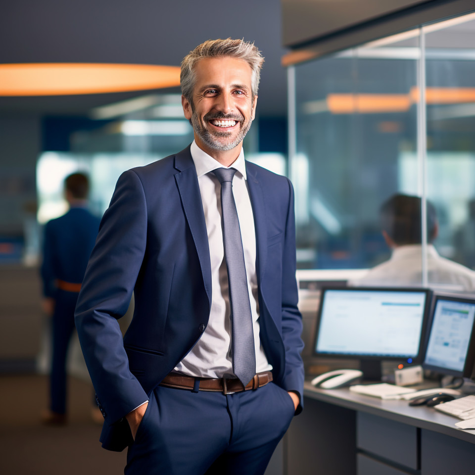 Friendly smiling man banking and finance chief risk officer
