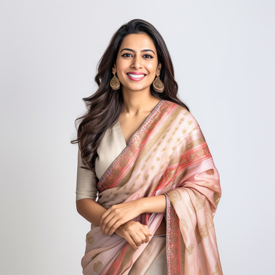 Friendly smiling beautiful indian woman banking and finance wealth advisor at work on blured background