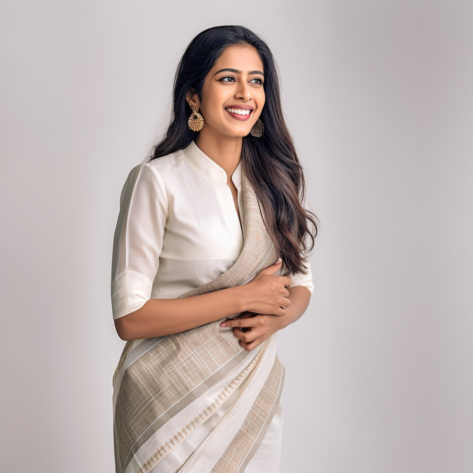 Friendly smiling beautiful indian woman banking and finance client relationship manager at work on blured background