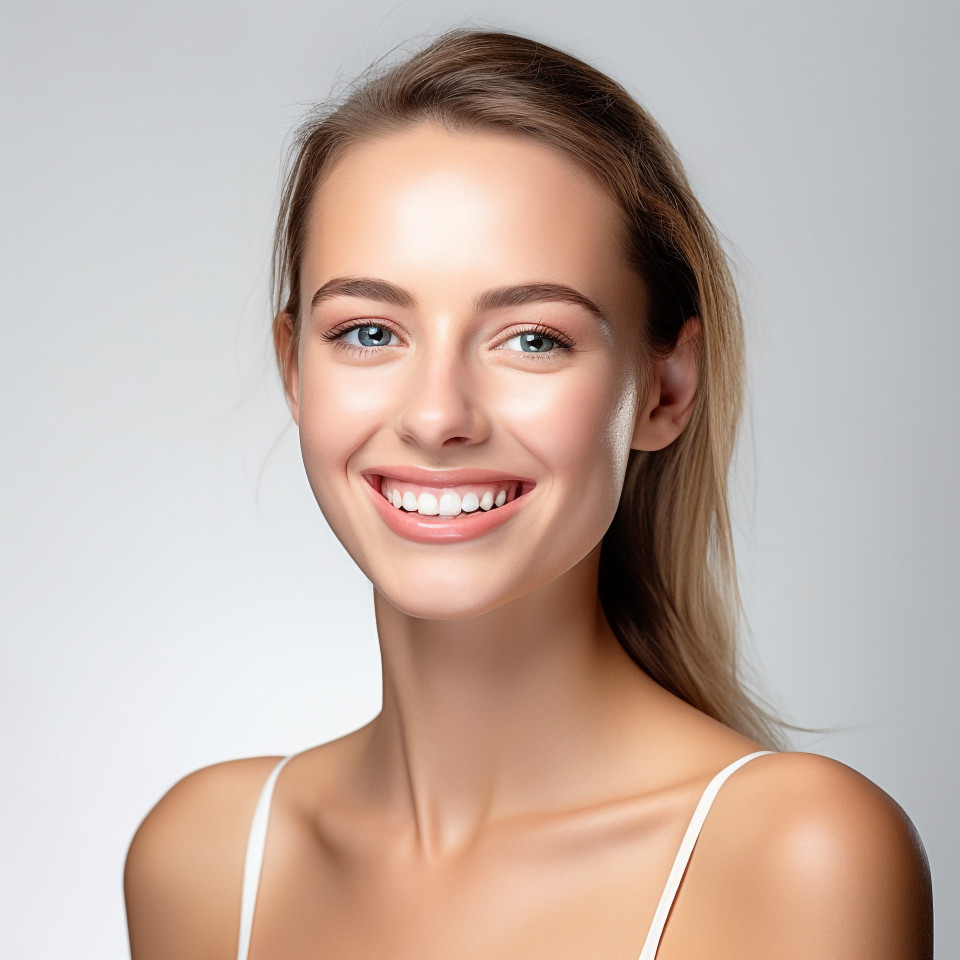 Friendly smiling beautiful woman beauty and personal care client service at work on white background