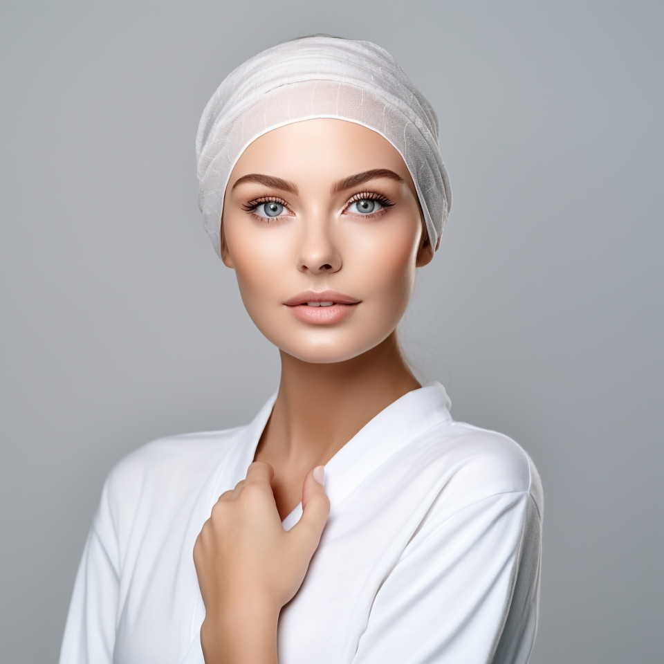 Confident beautiful woman beauty and personal care esthetician at work on white background