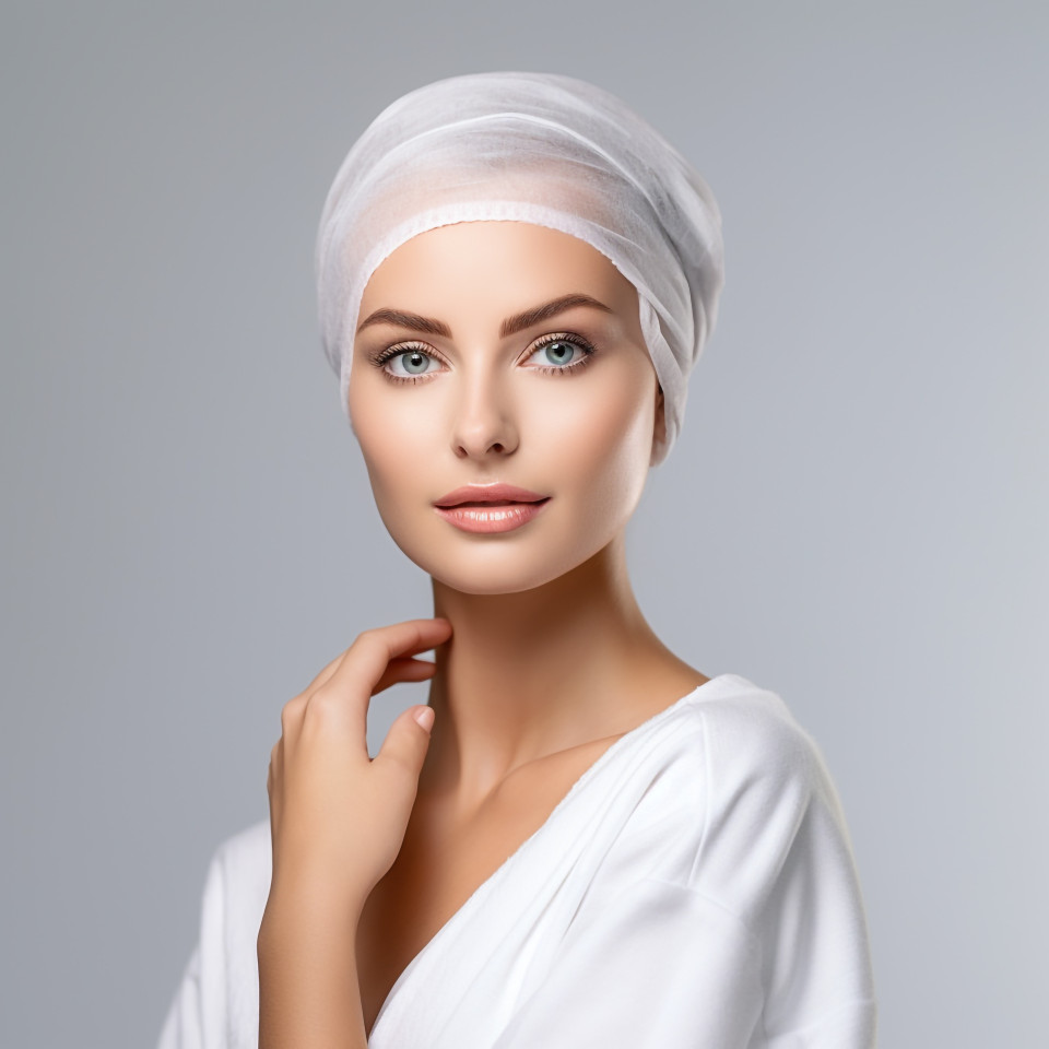 Confident beautiful woman beauty and personal care esthetician at work on white background