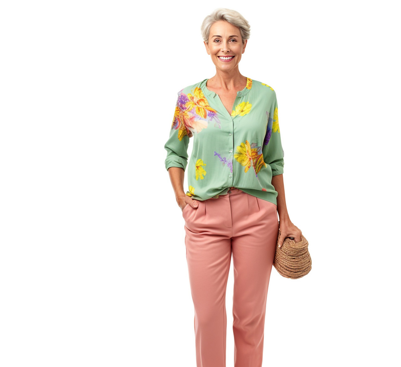 Preschool teacher on white background