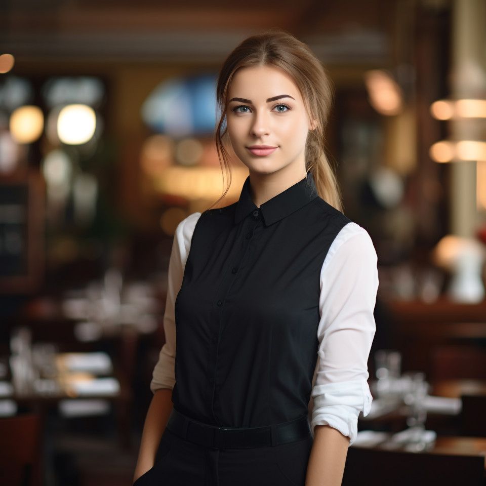 Confident waitress working in a restaurant