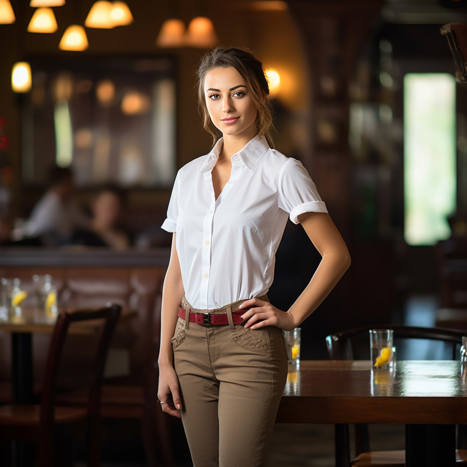 Confident waitress working in a restaurant
