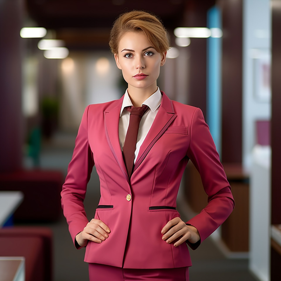 Professional concierge woman working on blurred background