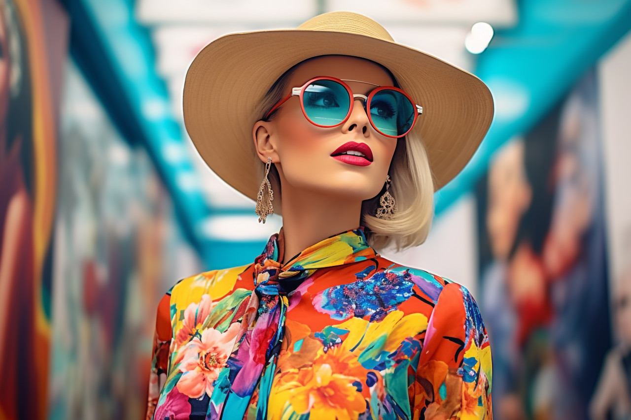 Fashionista explores vibrant art gallery