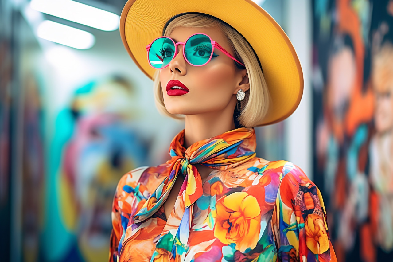 Fashionista explores vibrant art gallery