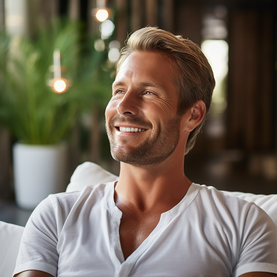 Man enjoying a spa day at a luxury wellness retreat