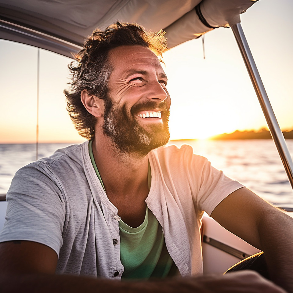 Relaxing sunset yacht cruise